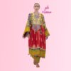 Afghan Fashion Red Frock With Kochi Coins