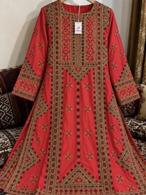 Red Handmade Balochi 2-Piece Kurta Dress