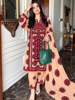 Handcrafted Mirror Work Embroidered Balochi Style